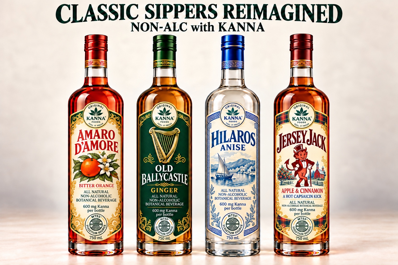Classic Sippers range: Amaro d’Amore, Old Ballycastle, Hilaros and Jersey Jack
