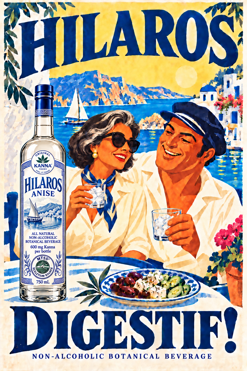 Hilaros vintage Greek digestif poster