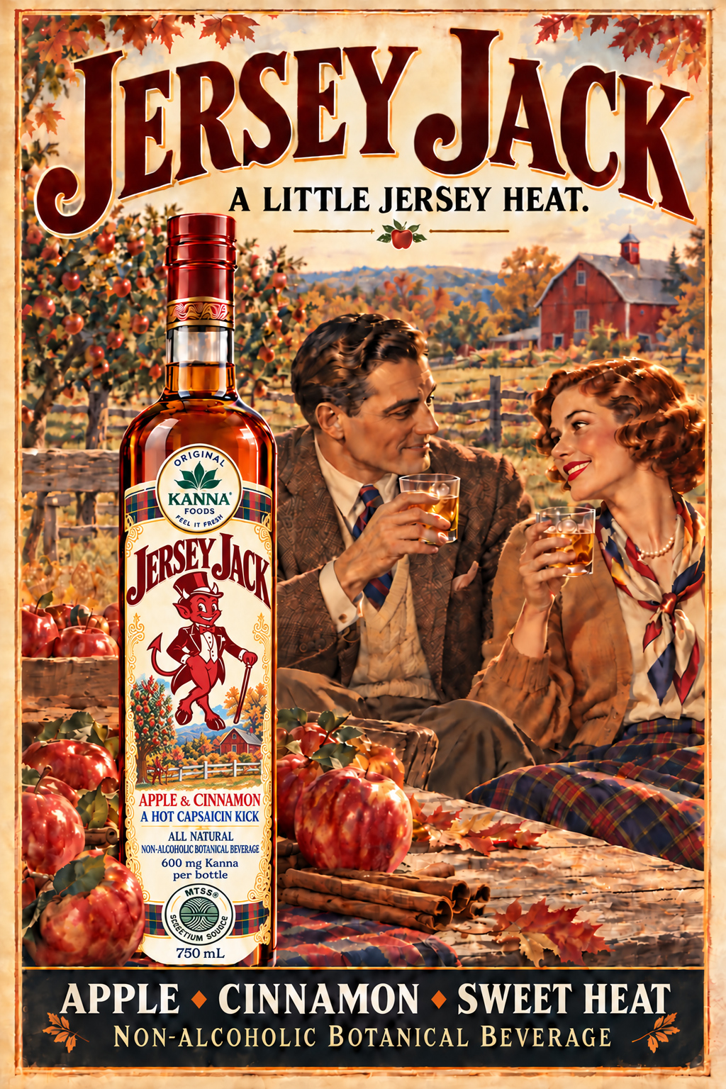 Jersey Jack vintage autumn orchard poster