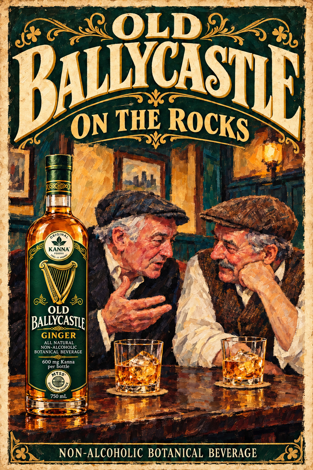 Old Ballycastle vintage pub poster